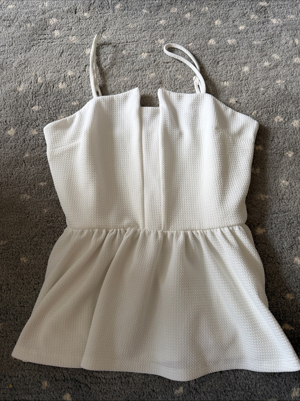 White Textured Peplum Cami Top - Casual Women’s Style